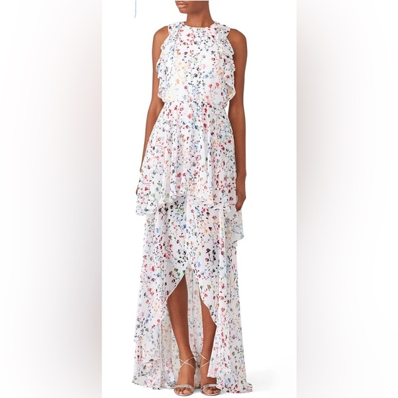 Monique Lhuillier Floral High Low Dress - Multicolor